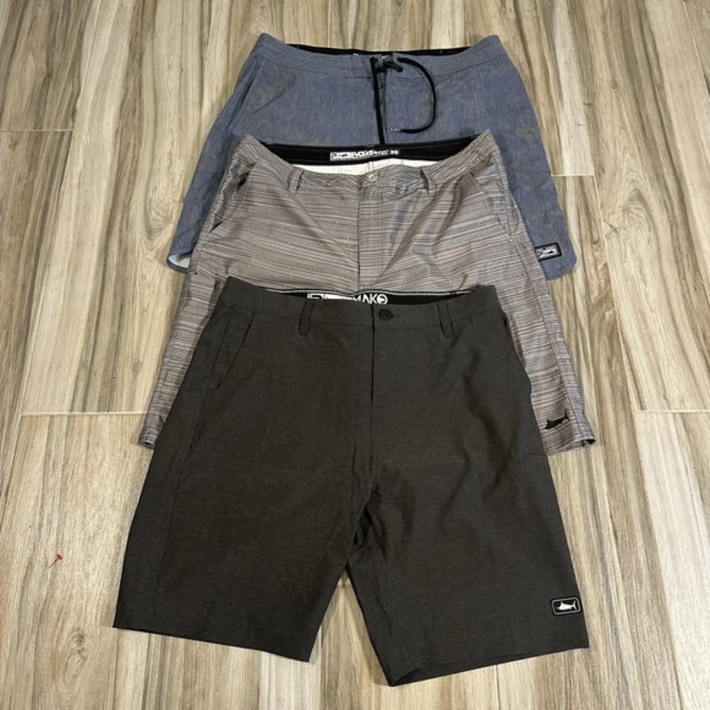 Lot of 3 Pelagic Shorts Men 36  Hybrid ‎ Performance Stretch Fishing 10in inseam